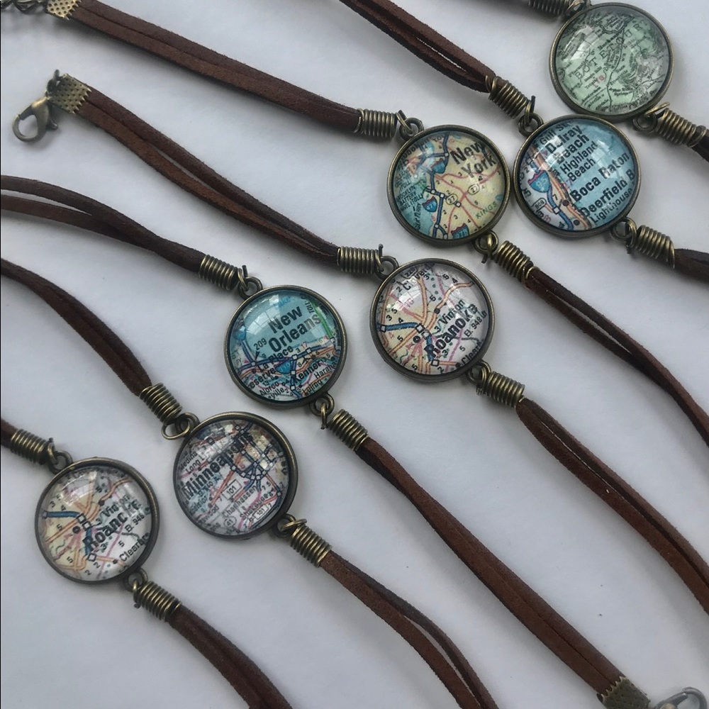 Super fun/cute map bracelets